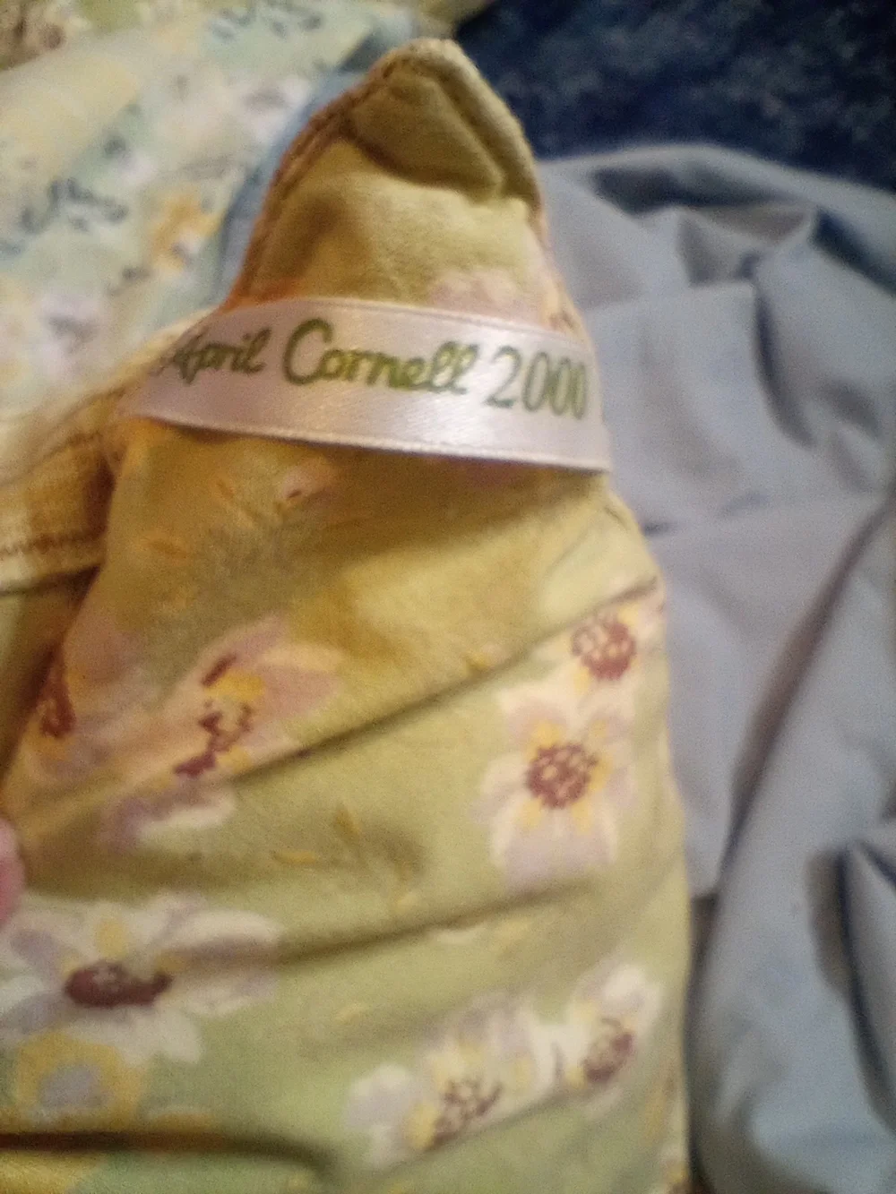 April Cornell  2000 Yellow Floral Pillow Shams and Quilted Blanket Vintage